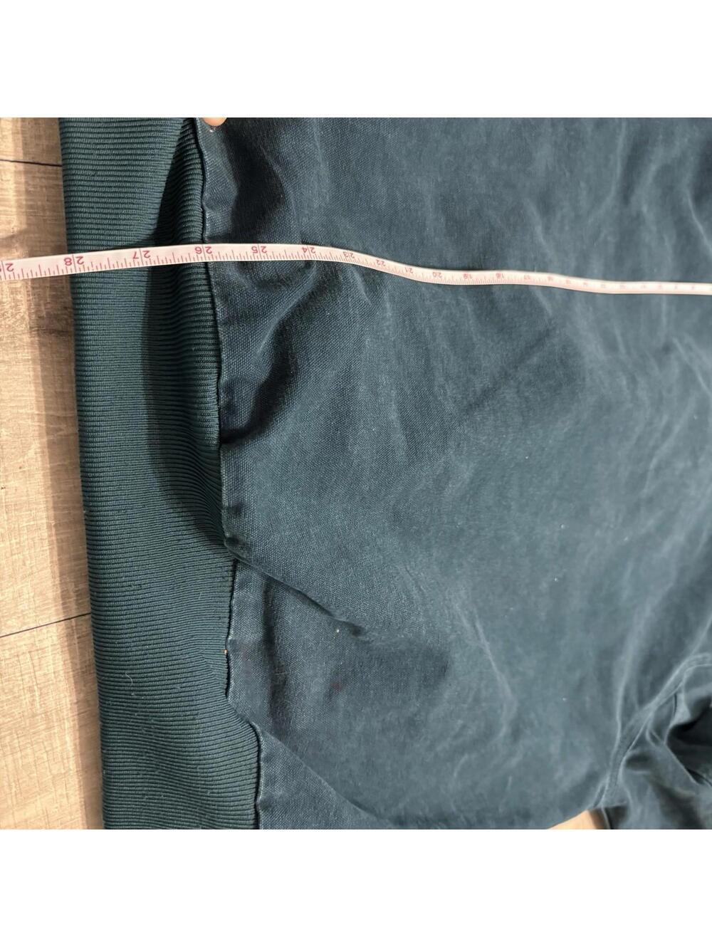 Vintage Rare Carhartt J25 DTL Dark Teal Insulated Full Zip Hooded Work Jacket L - Picture 5 of 11
